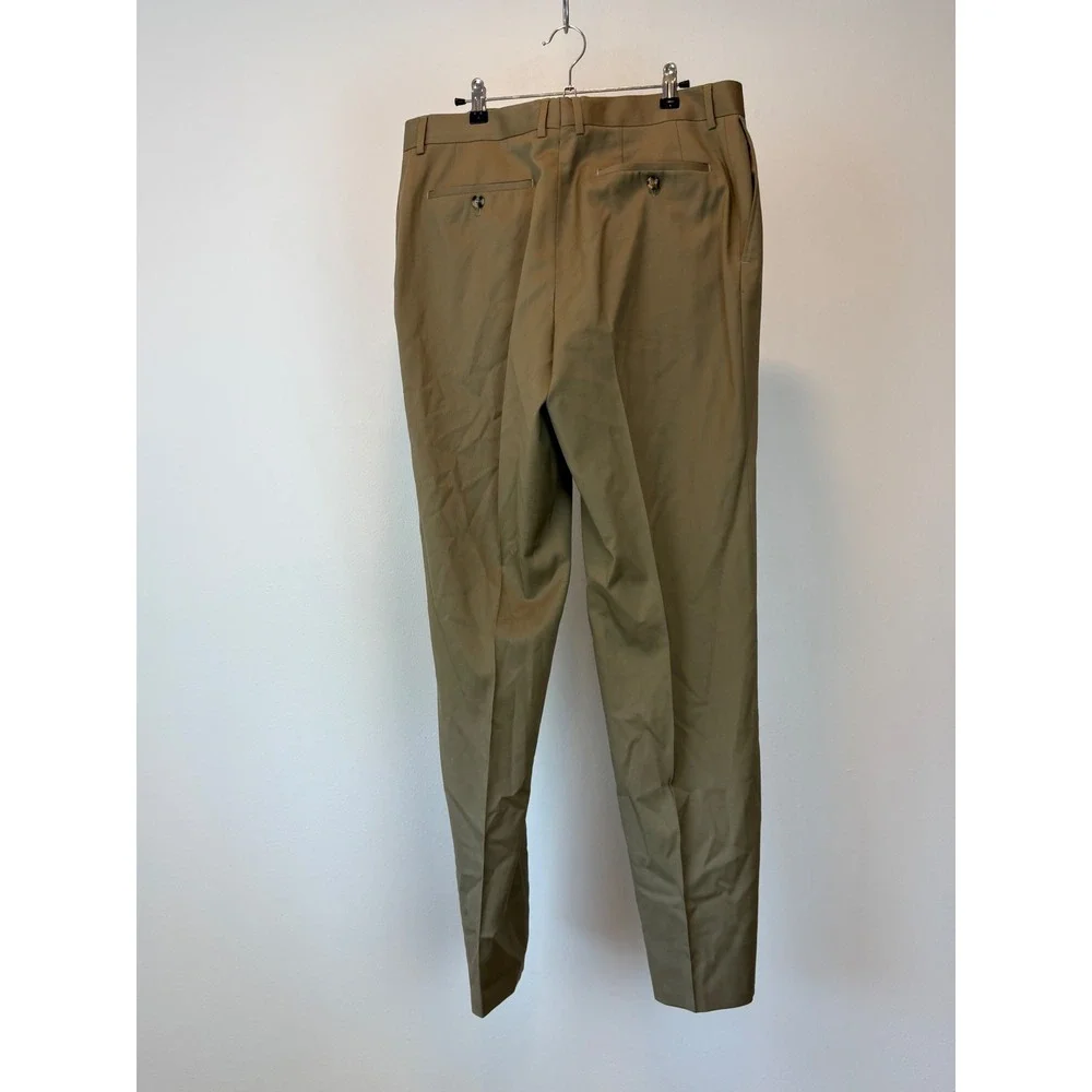 BOSS Hugo Boss Dress Pant Men 38R Tan Virgin Wool James Brown US Trousers Luxury